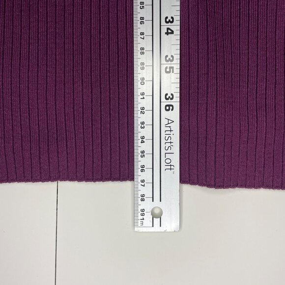 Emma & Posh Women’s Ribbed Knit Sweater Dress Size 1X Purple V-Neck Long Sleeve - Picture 8 of 12